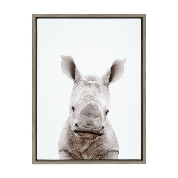 Kate & Laurel Sylvie Animal Studio Baby Rhino Framed Canvas By Amy Peterson Art Studio
