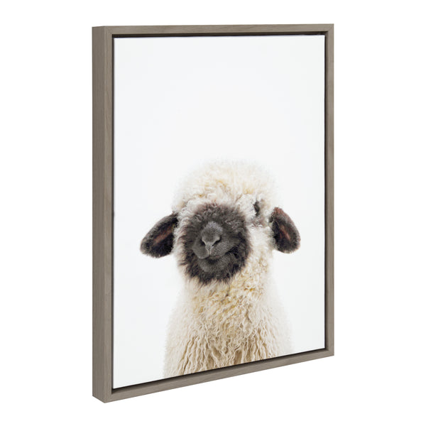 Kate & Laurel Sylvie Animal Studio Black Nosed Sheep Framed Canvas By Amy Peterson Art Studio