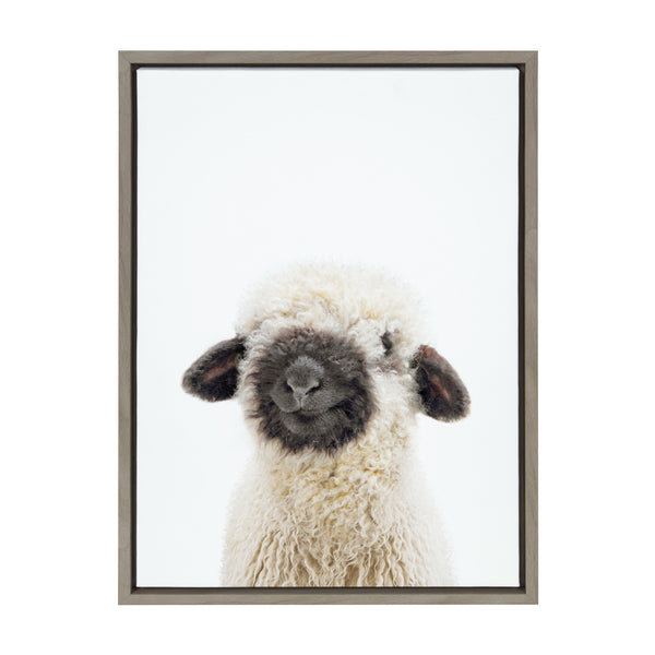 Kate & Laurel Sylvie Animal Studio Black Nosed Sheep Framed Canvas By Amy Peterson Art Studio