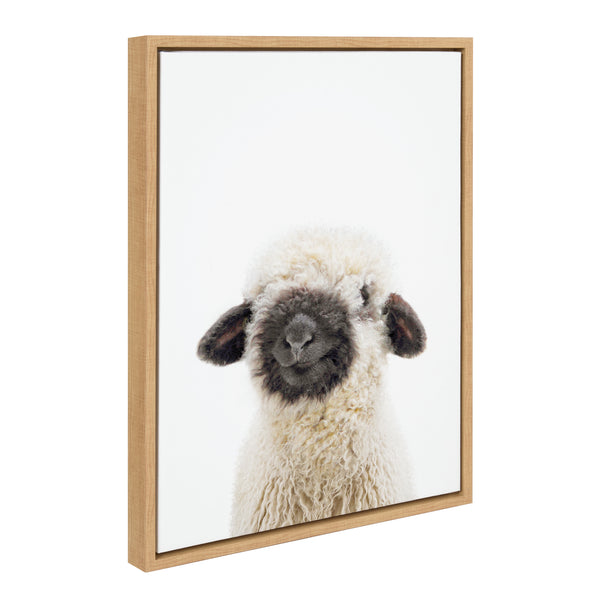 kate & laurel Sylvie Animal Studio Black Nosed Sheep Framed Canvas by Amy Peterson Art Studio