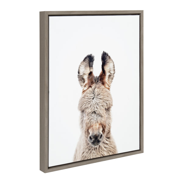 Kate & Laurel Sylvie Animal Studio Burro Portrait Framed Canvas By Amy Peterson Art Studio