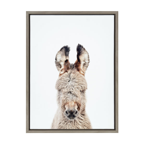 Kate & Laurel Sylvie Animal Studio Burro Portrait Framed Canvas By Amy Peterson Art Studio