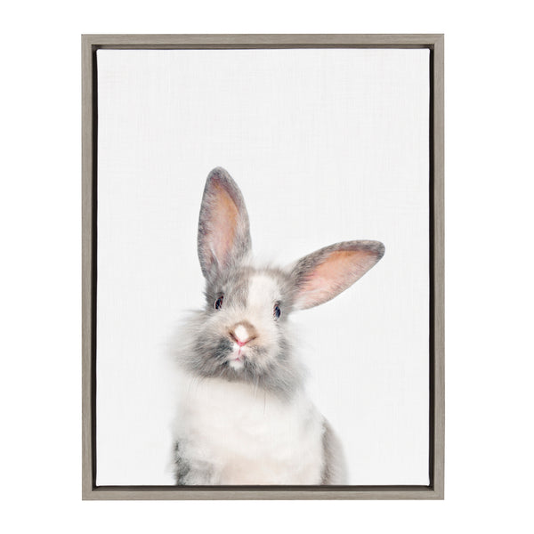 kate & laurel Sylvie Animal Studio Cute Male Rabbit Framed Canvas by Amy Peterson Art Studio
