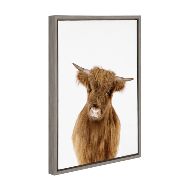 Kate & Laurel Sylvie Animal Studio Highland Framed Canvas By Amy Peterson Art Studio