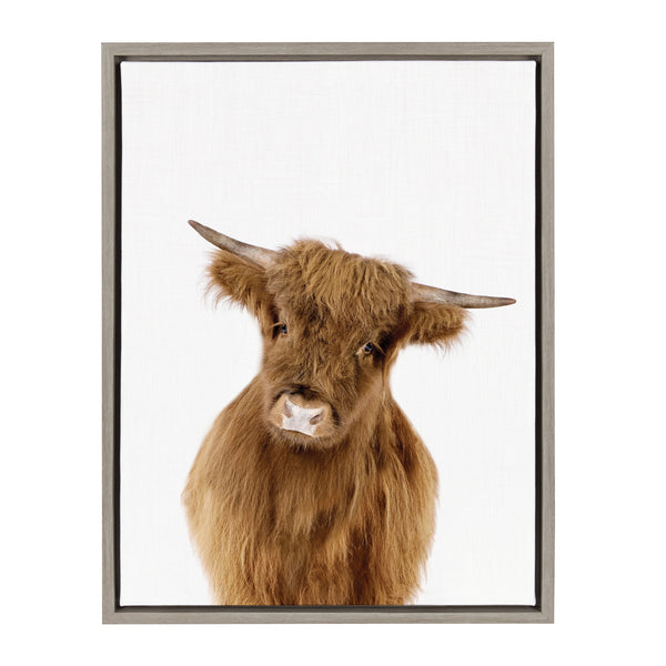 kate & laurel Sylvie Animal Studio Highland Framed Canvas by Amy Peterson Art Studio