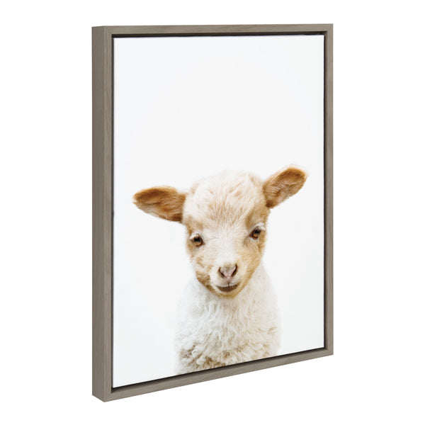 Kate & Laurel Sylvie Animal Studio Lamb Framed Canvas By Amy Peterson Art Studio