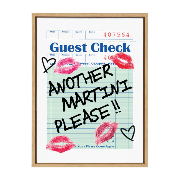 Kate & Laurel Sylvie Another Martini Guest Check Framed Canvas By Alli Standefer