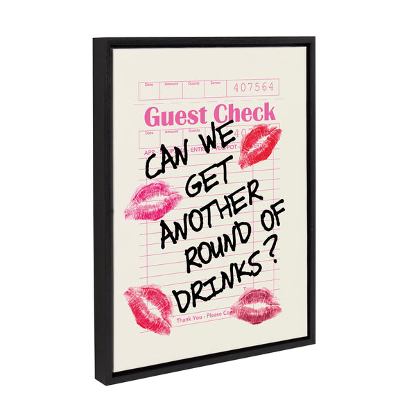 Kate & Laurel Sylvie Another Round Guest Check Framed Canvas By Alli Standefer