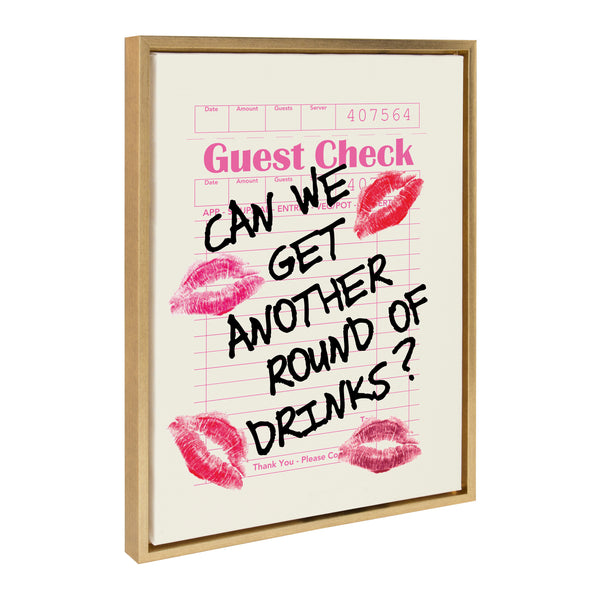 kate & laurel Sylvie Another Round Guest Check Framed Canvas by Alli Standefer