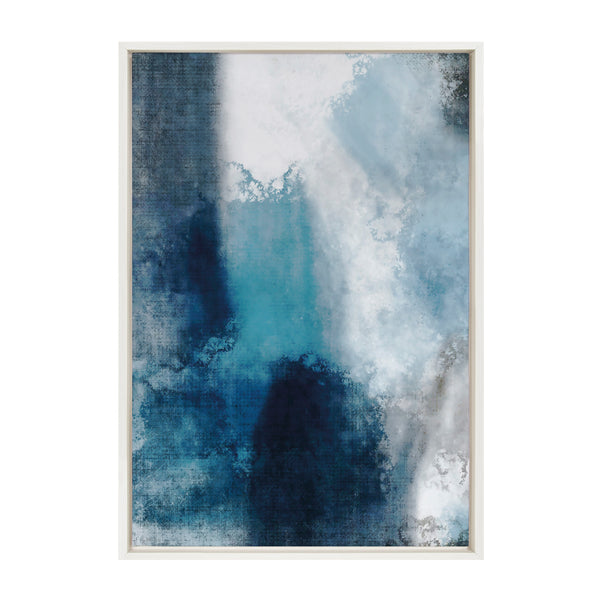 Kate & Laurel Sylvie Aqua Abstract 1 Framed Canvas By Amy Lighthall