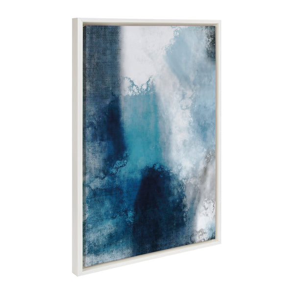 Kate & Laurel Sylvie Aqua Abstract 1 Framed Canvas By Amy Lighthall