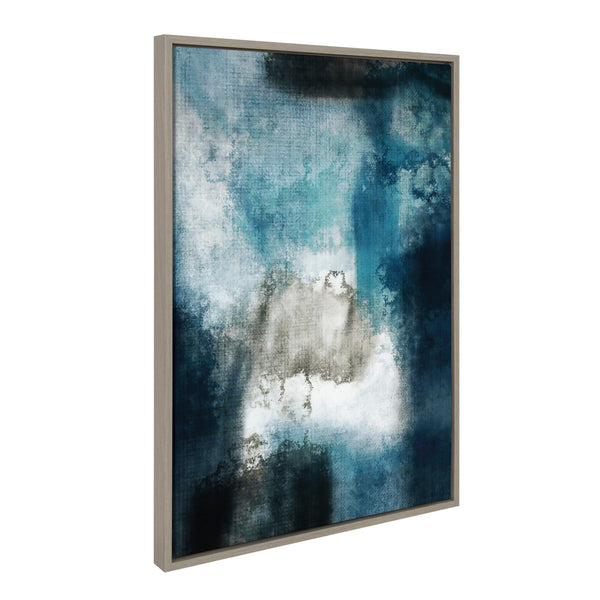 Kate & Laurel Sylvie Aqua Abstract 2 Framed Canvas By Amy Lighthall