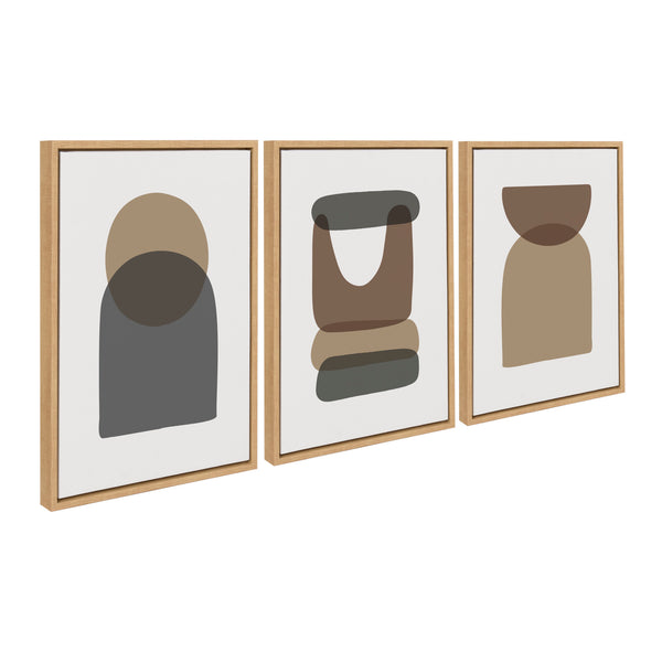 kate & laurel Sylvie Arch Sunrise Moon Abstract Framed Canvas Set by The Creative Bunch Studio