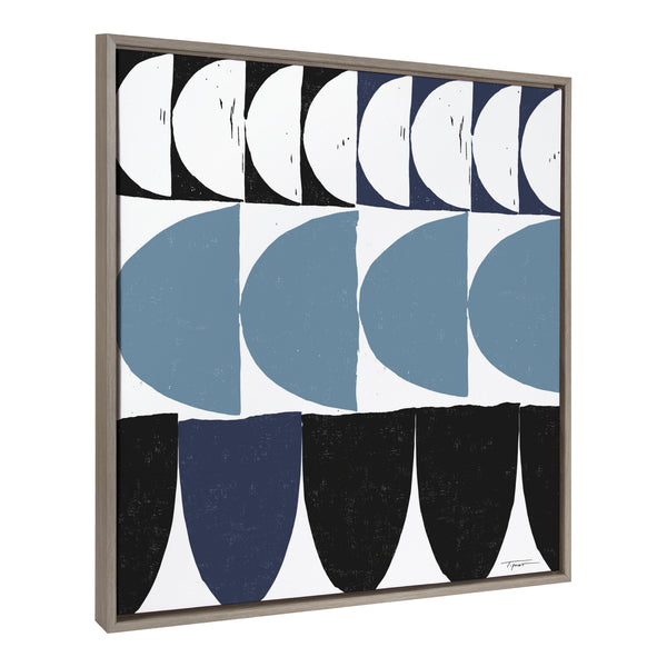 Kate & Laurel Sylvie Arches In Blue Framed Canvas By Statement Goods