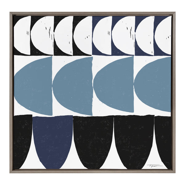 kate & laurel Sylvie Arches in Blue Framed Canvas by Statement Goods