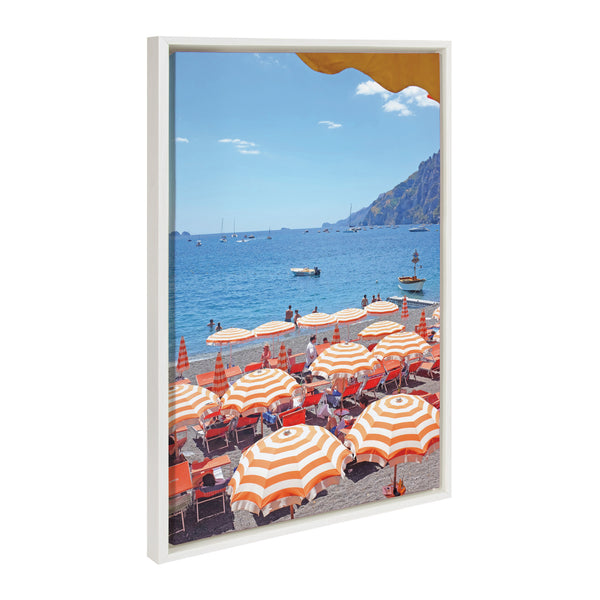 Kate & Laurel Sylvie Arienzo Beach Club Framed Canvas By Rachel Bolgov