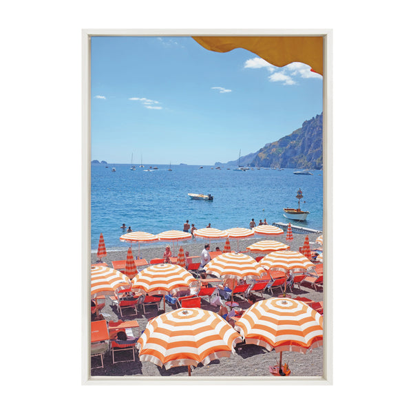 Kate & Laurel Sylvie Arienzo Beach Club Framed Canvas By Rachel Bolgov