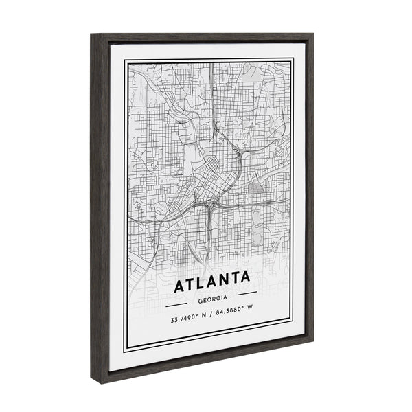 Kate & Laurel Sylvie Atlanta Modern Map Framed Canvas By Jake Goossen