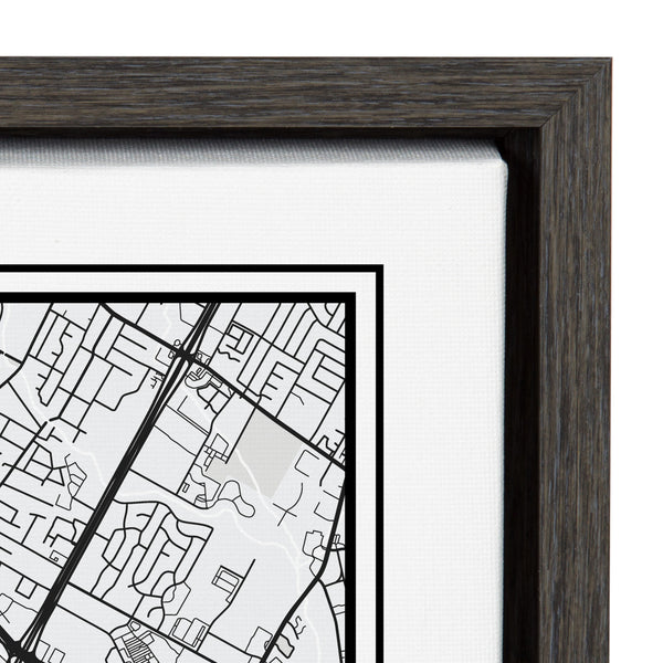 Kate & Laurel Sylvie Austin Modern Map Framed Canvas By Jake Goossen