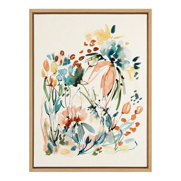 kate & laurel Sylvie Awakening Peach Framed Canvas by Sara Berrenson