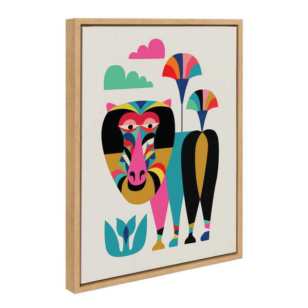 Kate & Laurel Sylvie Baboon Framed Canvas By Rachel Lee Of My Dream Wall