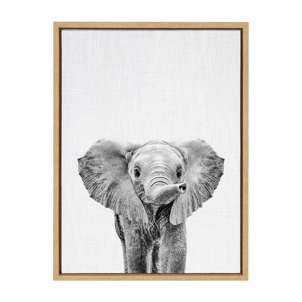 kate & laurel Sylvie Baby Elephant Framed Canvas by Simon Te
