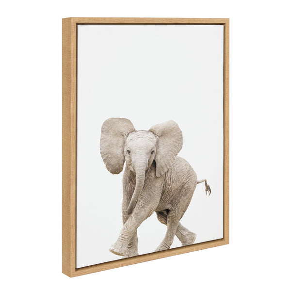 kate & laurel Sylvie Baby Elephant Walk Framed Canvas by Amy Peterson Art Studio