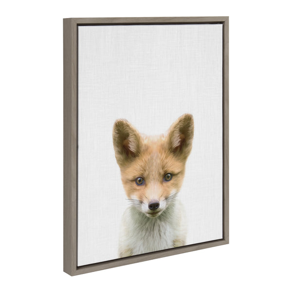 Kate & Laurel Sylvie Baby Fox Color Illustration Framed Canvas By Simon Te Of Tai Prints