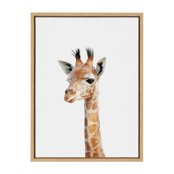 Kate & Laurel Sylvie Baby Giraffe Framed Canvas By Amy Peterson