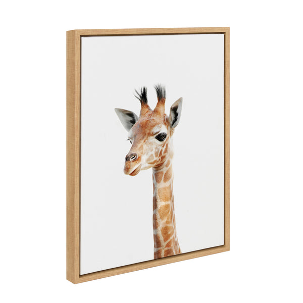 Kate & Laurel Sylvie Baby Giraffe Framed Canvas By Amy Peterson
