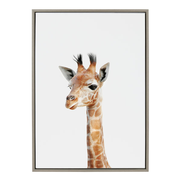 kate & laurel Sylvie Baby Giraffe Framed Canvas by Amy Peterson