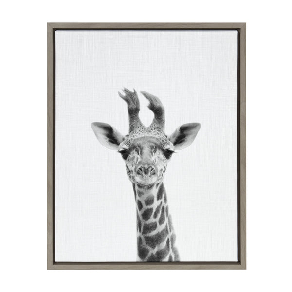 kate & laurel Sylvie Baby Giraffe Framed Canvas Wall Art by Simon Te Tai