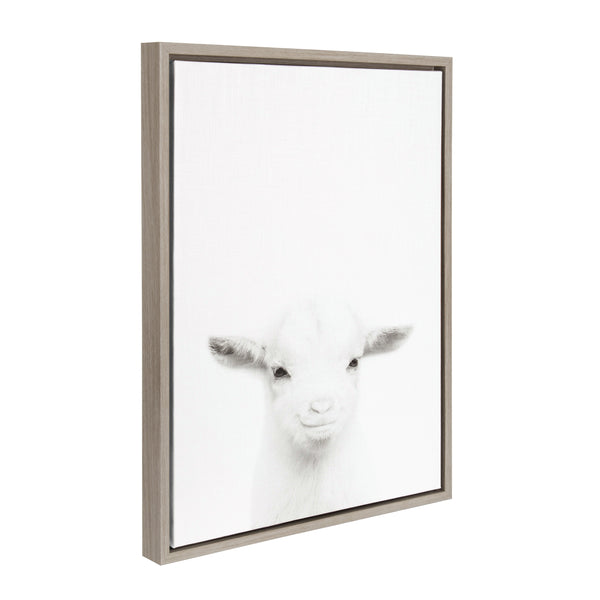 Kate & Laurel Sylvie Baby Goat Framed Canvas By Simon Te Tai
