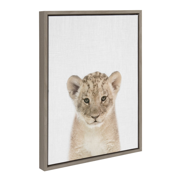 Kate & Laurel Sylvie Baby Lion Color Framed Canvas By Simon Te Of Tai Prints