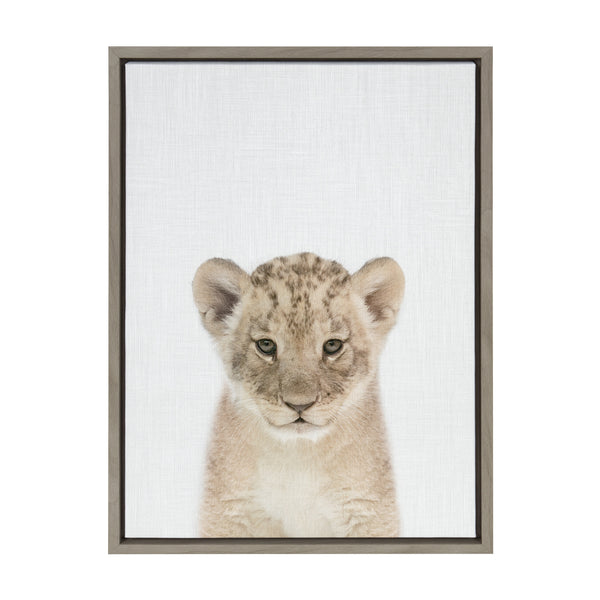 Kate & Laurel Sylvie Baby Lion Color Framed Canvas By Simon Te Of Tai Prints