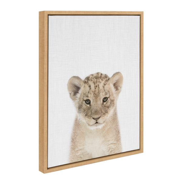 kate & laurel Sylvie Baby Lion Color Framed Canvas by Simon Te of Tai Prints