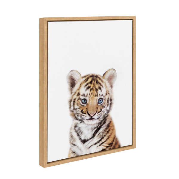 Kate & Laurel Sylvie Baby Tiger Framed Canvas By Amy Peterson