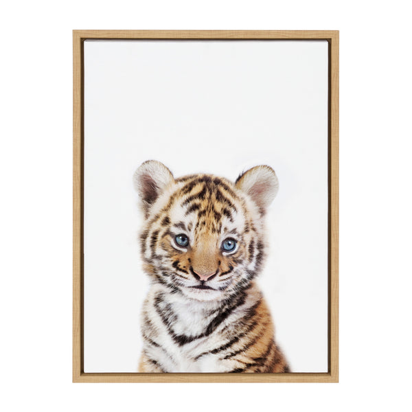Kate & Laurel Sylvie Baby Tiger Framed Canvas By Amy Peterson