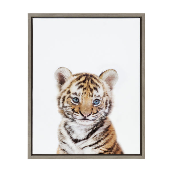 kate & laurel Sylvie Baby Tiger Framed Canvas by Amy Peterson