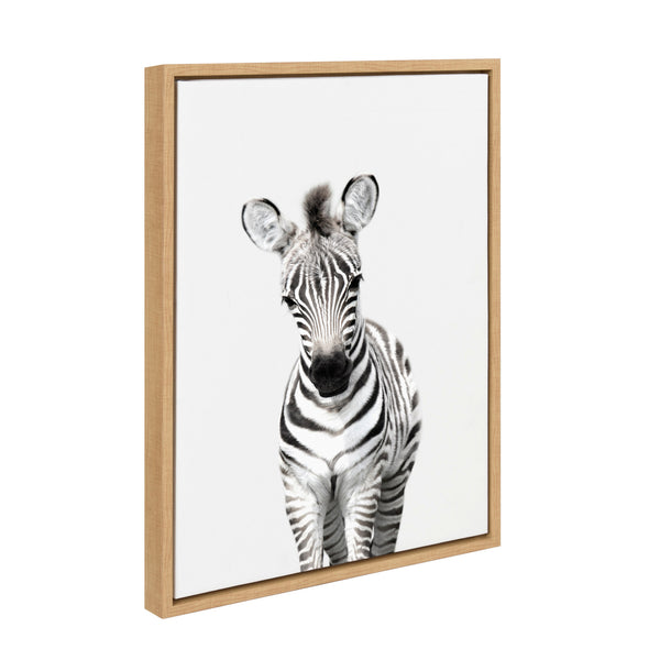 Kate & Laurel Sylvie Baby Zebra Framed Canvas By Amy Peterson