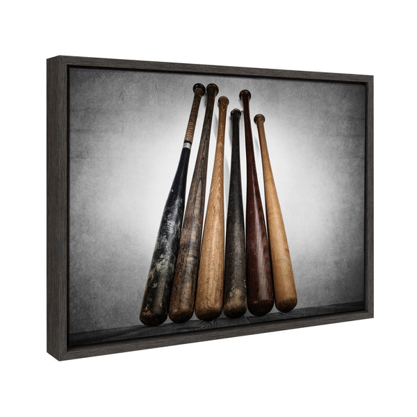 Kate & Laurel Sylvie Baseball Bats Framed Canvas By Shawn St. Peter