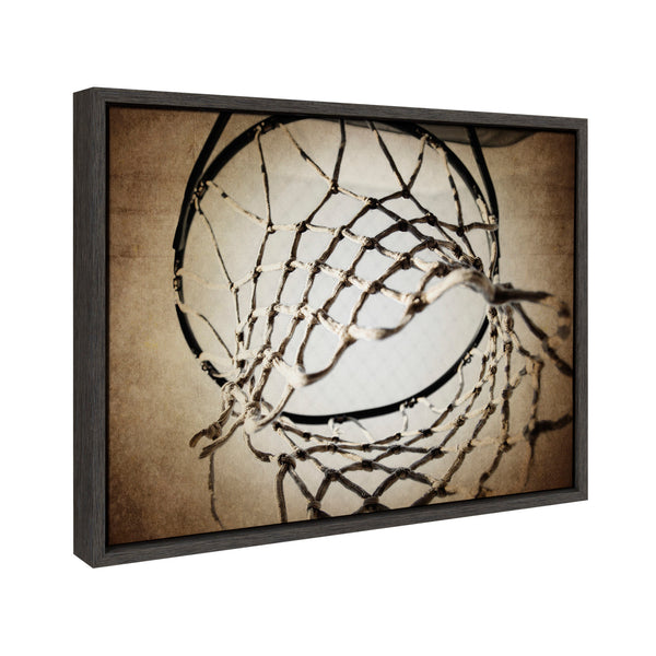 Kate & Laurel Sylvie Basketball Net Framed Canvas Wall Art By Shawn St. Peter