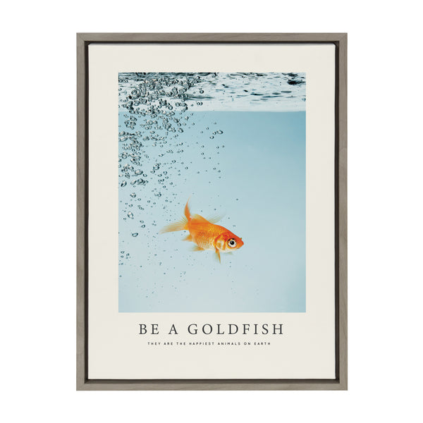 Kate & Laurel Sylvie Be A Goldfish Framed Canvas By The Creative Bunch Studio