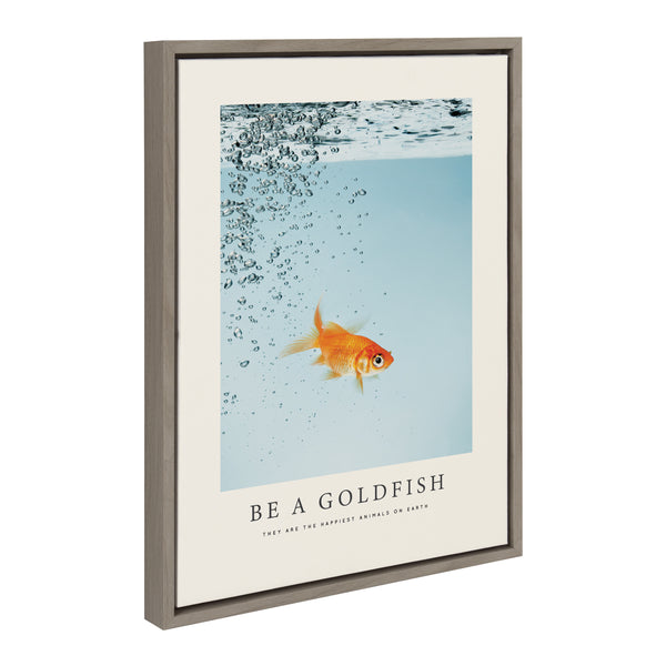 kate & laurel Sylvie Be a Goldfish Framed Canvas by The Creative Bunch Studio