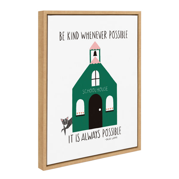 Kate & Laurel Sylvie Be Kind Whenever Possible Framed Canvas By Stacie Bloomfield Of Gingiber