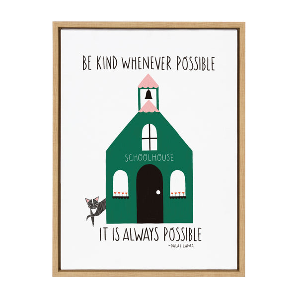 kate & laurel Sylvie Be Kind Whenever Possible Framed Canvas by Stacie Bloomfield of Gingiber