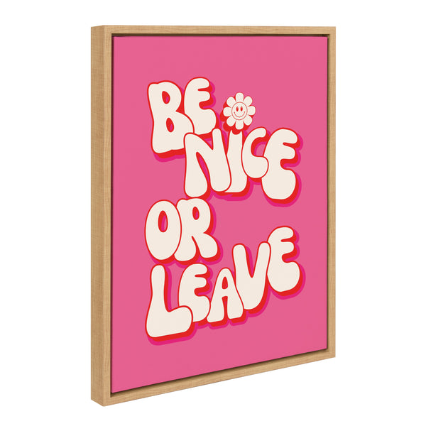 Kate & Laurel Sylvie Be Nice Or Leave Framed Canvas By Honey Island Studio