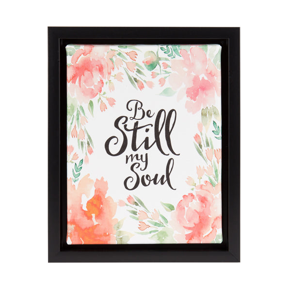 kate & laurel Sylvie Be Still Floral Watercolor Art Framed Canvas