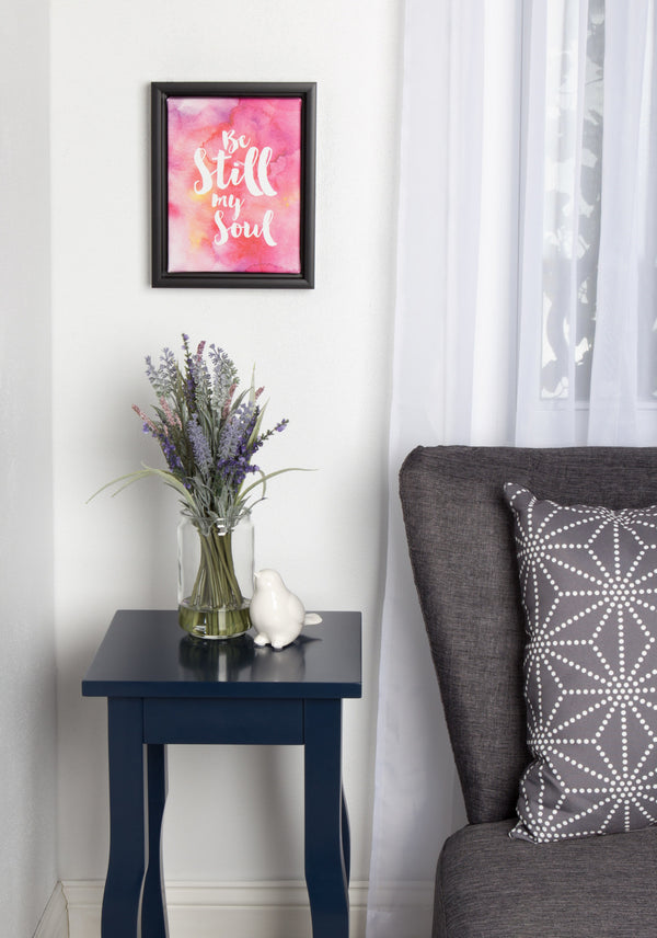 Kate & Laurel Sylvie Be Still My Soul Watercolor Art Framed Canvas
