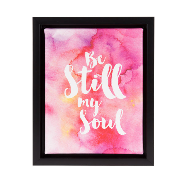 kate & laurel Sylvie Be Still My Soul Watercolor Art Framed Canvas